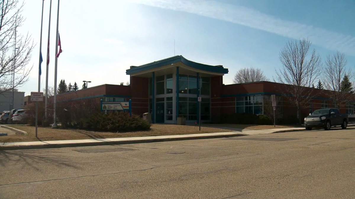 The RCMP detachment in Wetaskiwin, Alta. on Wednesday, April 14, 2021.
