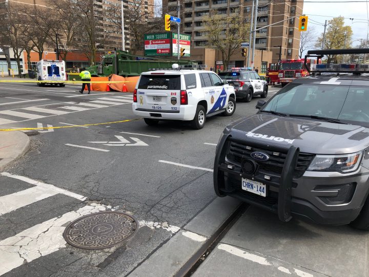 The scene of a fatal collision in Toronto's east end on Tuesday.