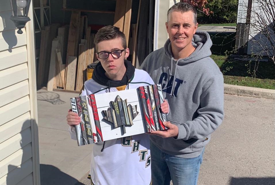 Jason Smith and his son Jakob have been creating hockey stick flags, but the pandemic caused a shortage in available hockey sticks. A social media post quickly changed that.