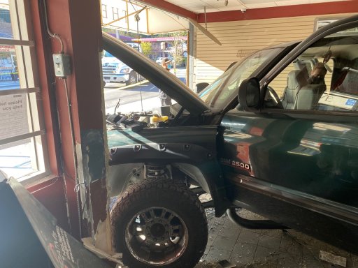 The truck inside the store was completely totalled. Credit: Sergio Magro / Global News