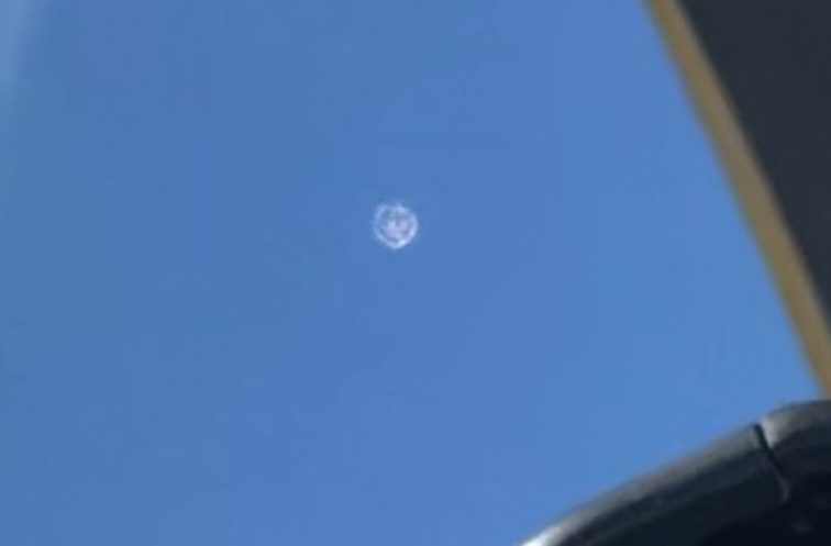 An alleged UAP is shown in this image shared by journalist George Knapp, which was allegedly captured from a fighter cockpit on March 4, 2019 in Virginia.