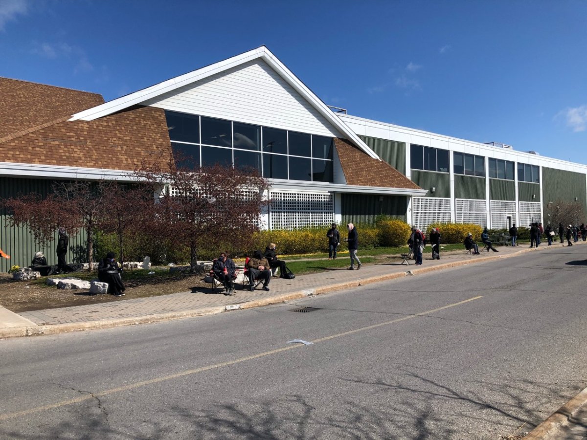 More than 100 people lined up outside the College Square Loblaws on Monday morning hoping to receive a dose of the AstraZeneca COVID-19 vaccine.