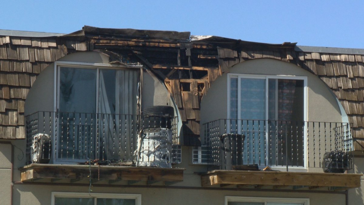 Saskatoon fire department received a report about a fire on the deck and roof of an apartment building on Saturday morning. 