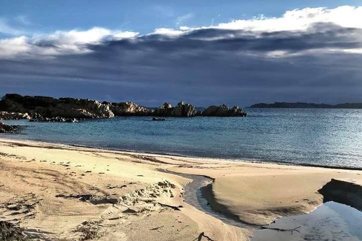 The Isle of Budelli is shown in southern Italy.