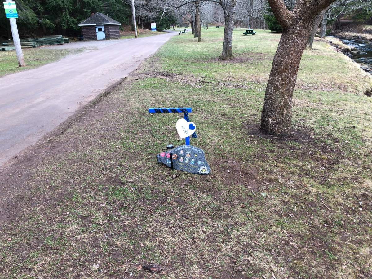 A series of 15 memorial markers have been installed in Victoria Park, Truro, N.S., to honour the 22 people killed April 18-19, 2020.
