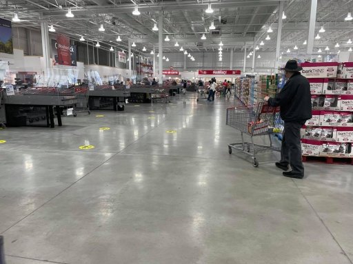 A Costco in Toronto’s East York neighbourhood blocks off all non-essential items.