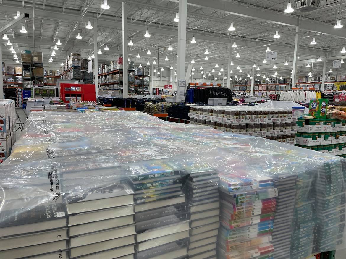 A Costco in Toronto’s East York neighbourhood blocks off all non-essential items.