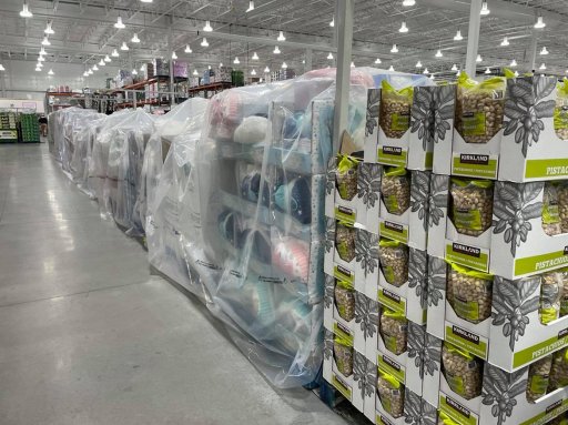 A Costco in Toronto’s East York neighbourhood blocks off all non-essential items.
