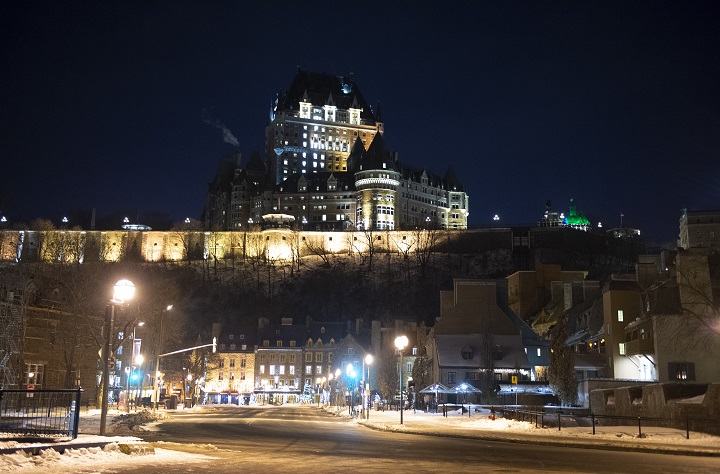 The Boulevard Champlain and the old Quebec is deserted as a curfew begins in the province of Quebec to counter the spread of COVID-19 on Saturday, January 9, 2021 in Quebec City. The city has once again entered a lockdown following a rise in cases linked to variants. Thursday, April 1, 2021.