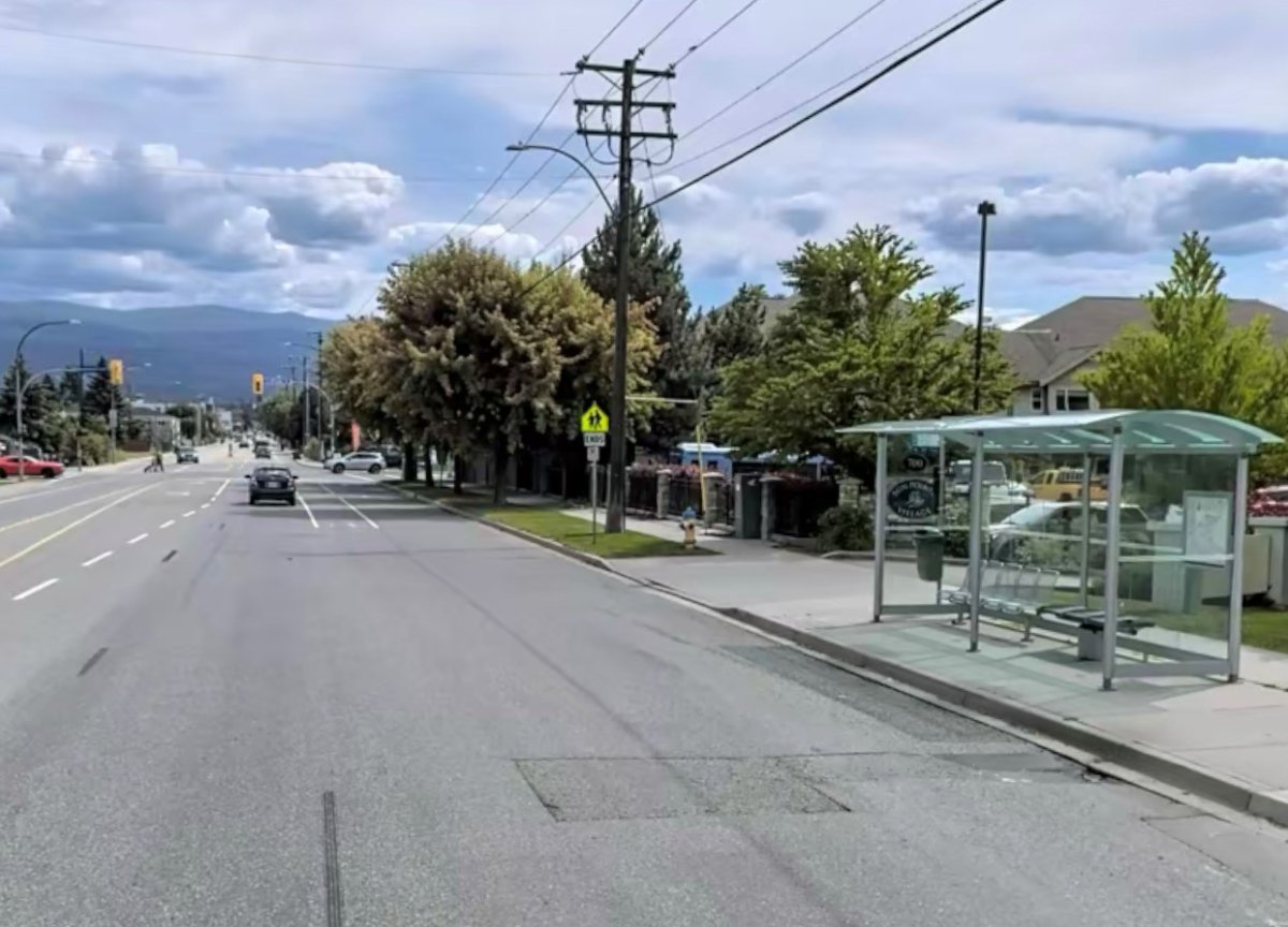 A teen was approached by a stranger in a van while waiting at a bus stop on Rutland Road, according to RCMP. 