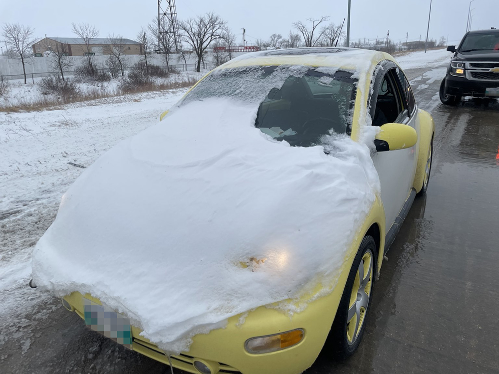 The driver of this vehicle was fined $113 by Manitoba RCMP.