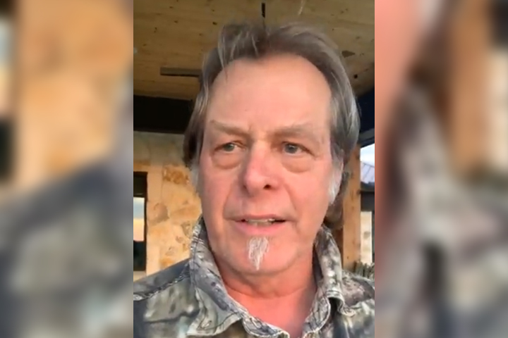 Ted Nugent is shown at his Michigan ranch in this image from a Facebook Live video on Apr. 19, 2021.