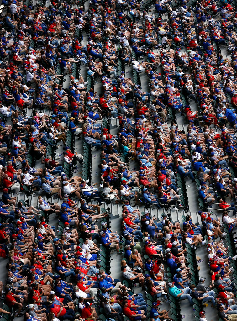 Photos: Texas Rangers fans pack in tight at team's new ballpark for its  first opening day