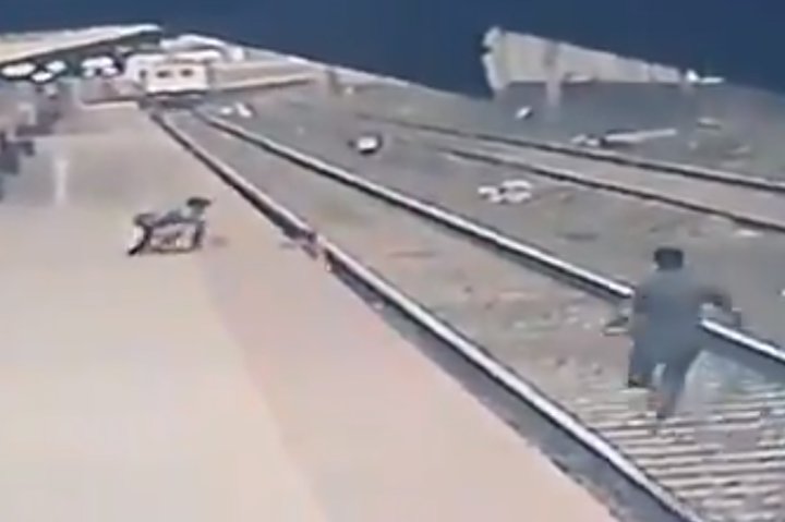 Railway worker rescues child from oncoming train in India - National ...