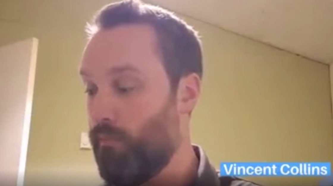 Vincent Collins remains in police custody, charged with child exploitation. 