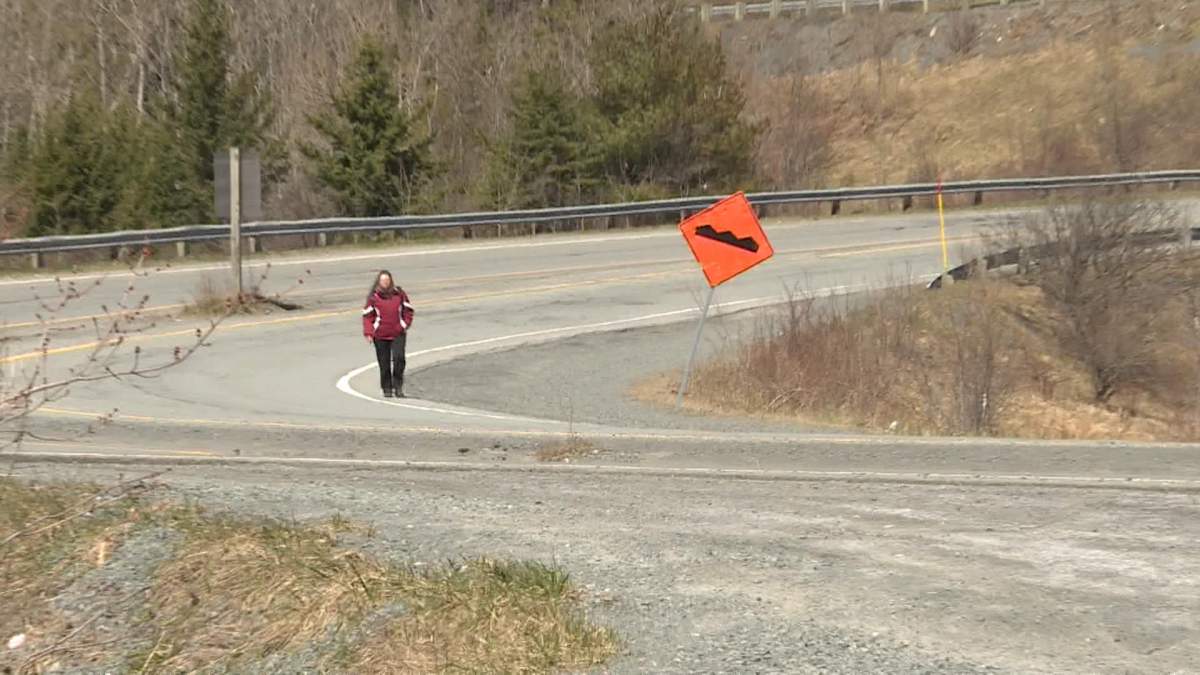 Wendy walks this busy road twice a day to catch a bus to and from work.