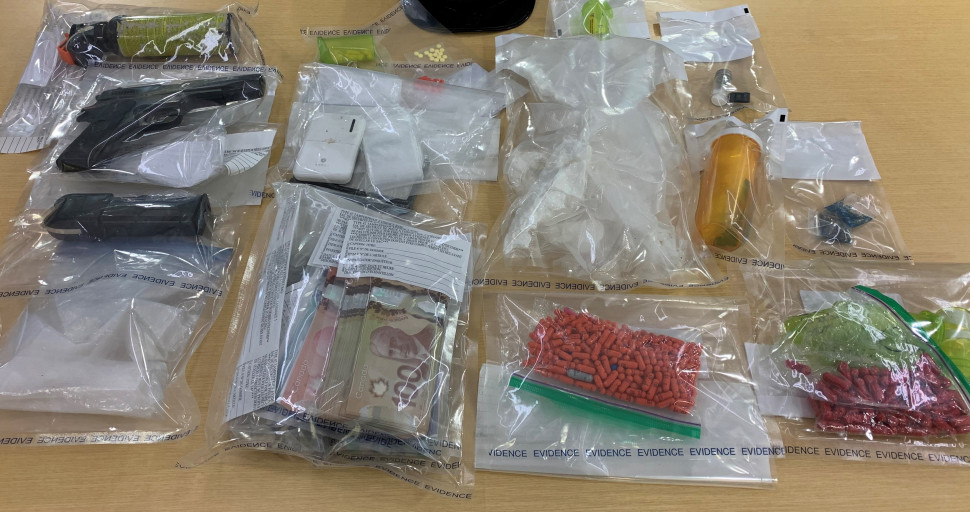 The Sackville RCMP have seized several types of drugs, a drone and a high-powered laser as part of an ongoing investigation.