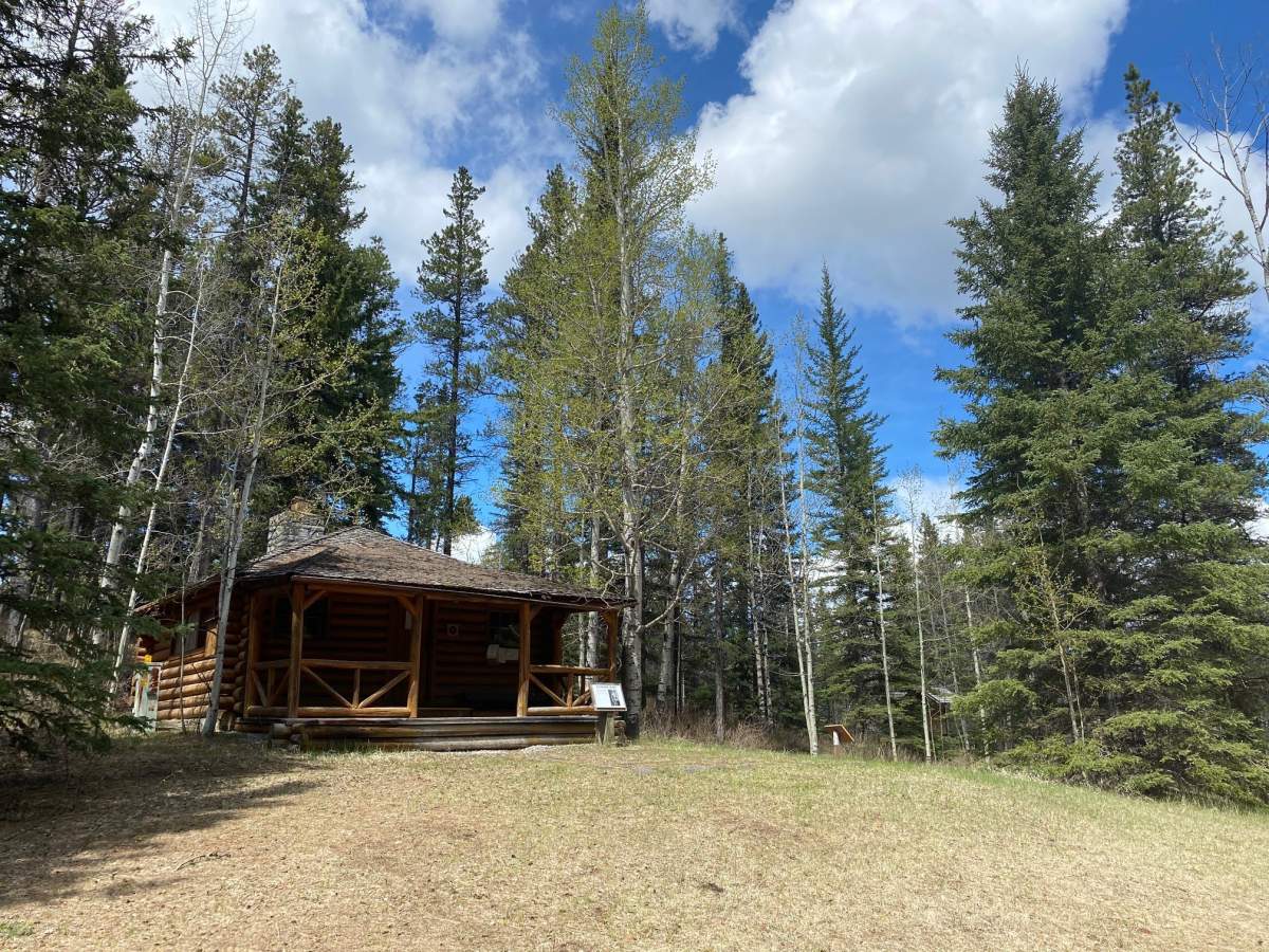The Colonel’s Cabin and one guard tower are all that remain of the Kanaskis Internment and POW camp, where some Italians were housed early in WW2. May 26, 2021.