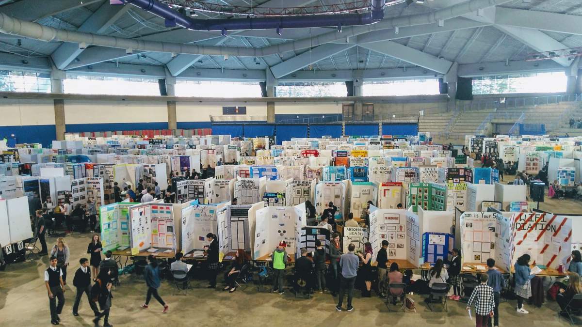 Student science projects at the Canada-Wide Science Fair in 2018.