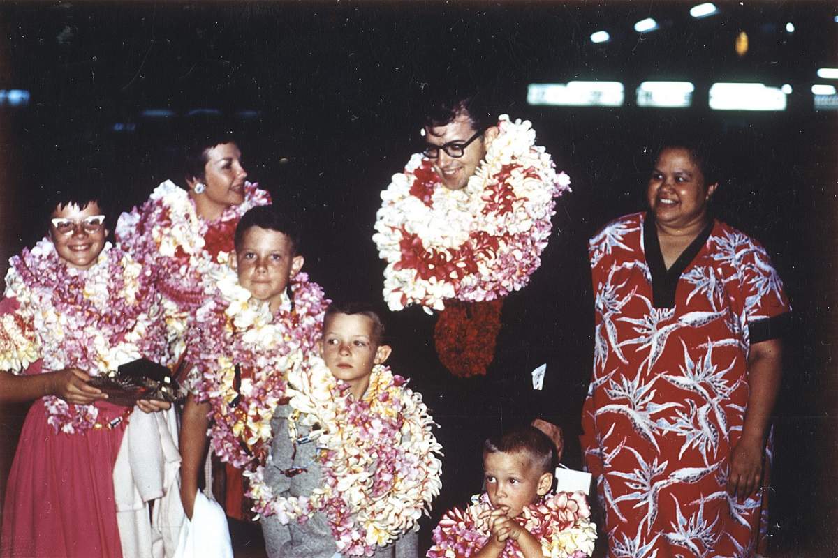 Undated photo of the Brewerton family in Hawaii, where Steele studied his specialization.