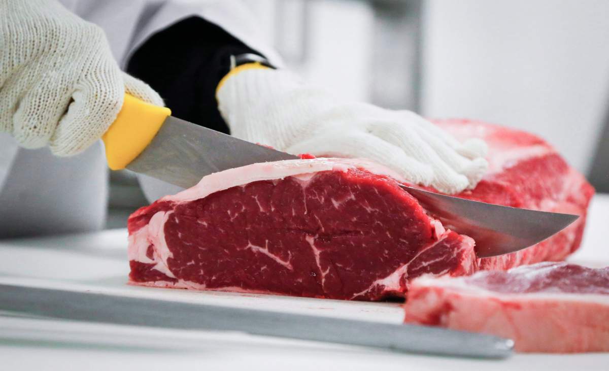 FILE: Western Economic Diversification Minister Michelle Rempel slices beef at the opening of the Canadian Beef Centre of Excellence in Calgary, Alta., Monday, March 9, 2015.