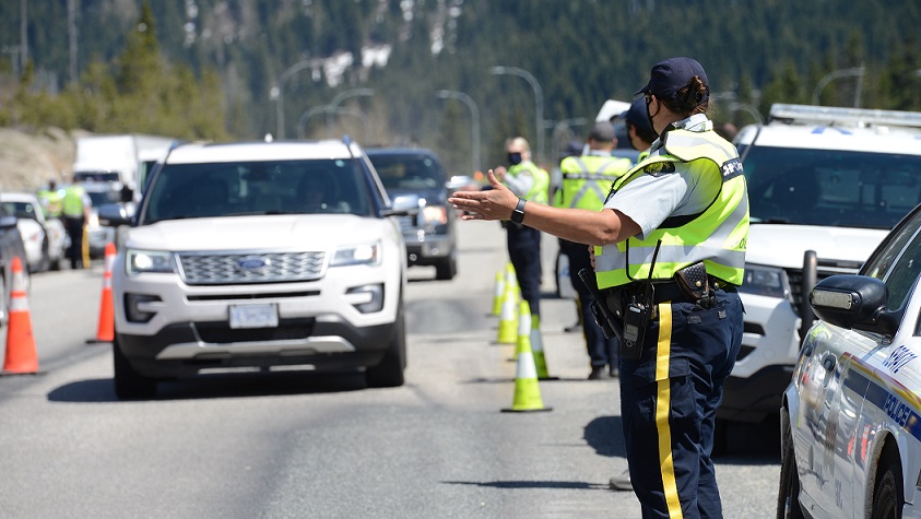 The B.C. Highway Patrol says checking to see if motorists are travelling for essential purposes only will be increased this May long weekend.