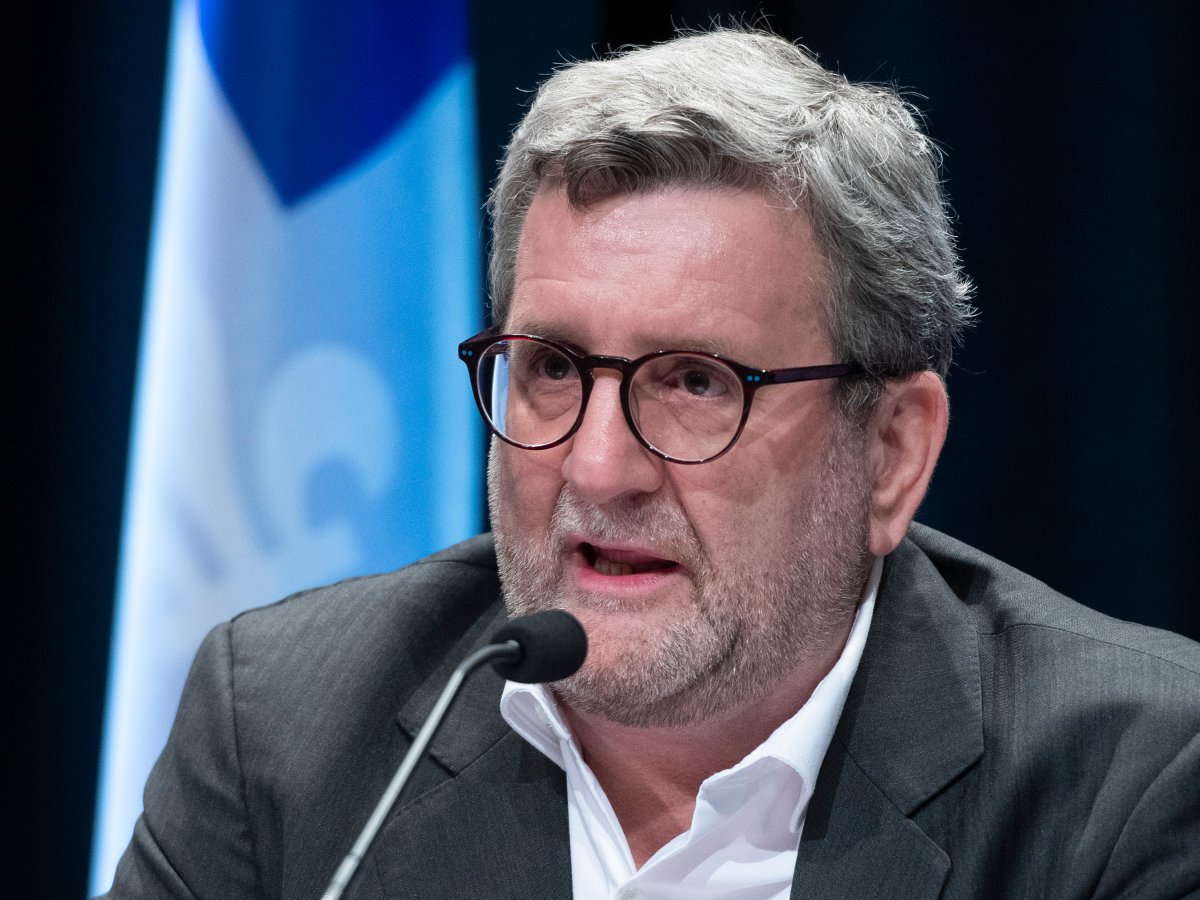 Quebec City Mayor Regis Labeaume speaks during a news conference on the COVID-19 pandemic, Friday, Oct. 23, 2020 in Quebec City. 