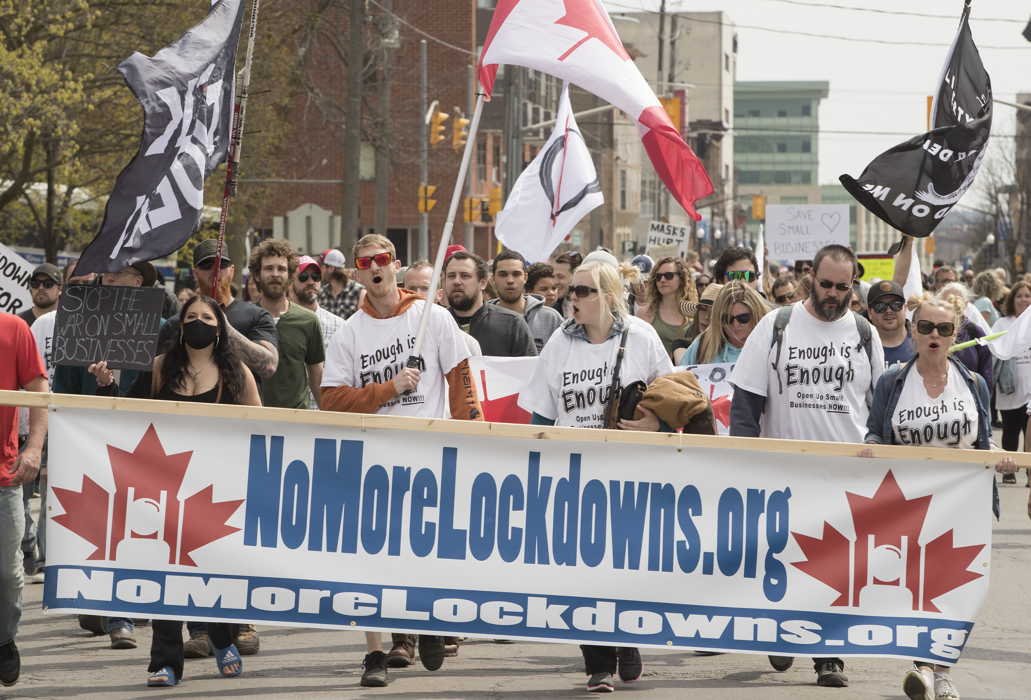COVID-19 Peterborough police see familiar faces at weekly anti-lockdown protests image picture