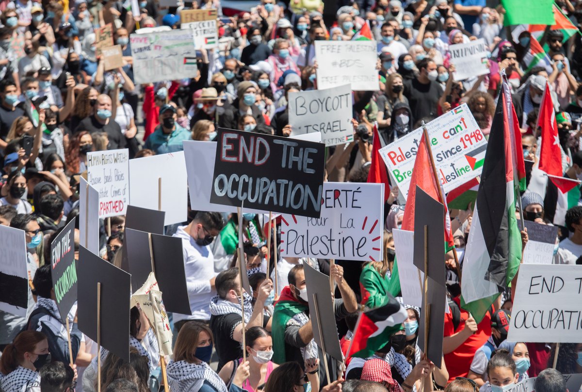 Thousands of Palestinian supporters demonstrate in Montreal against ...