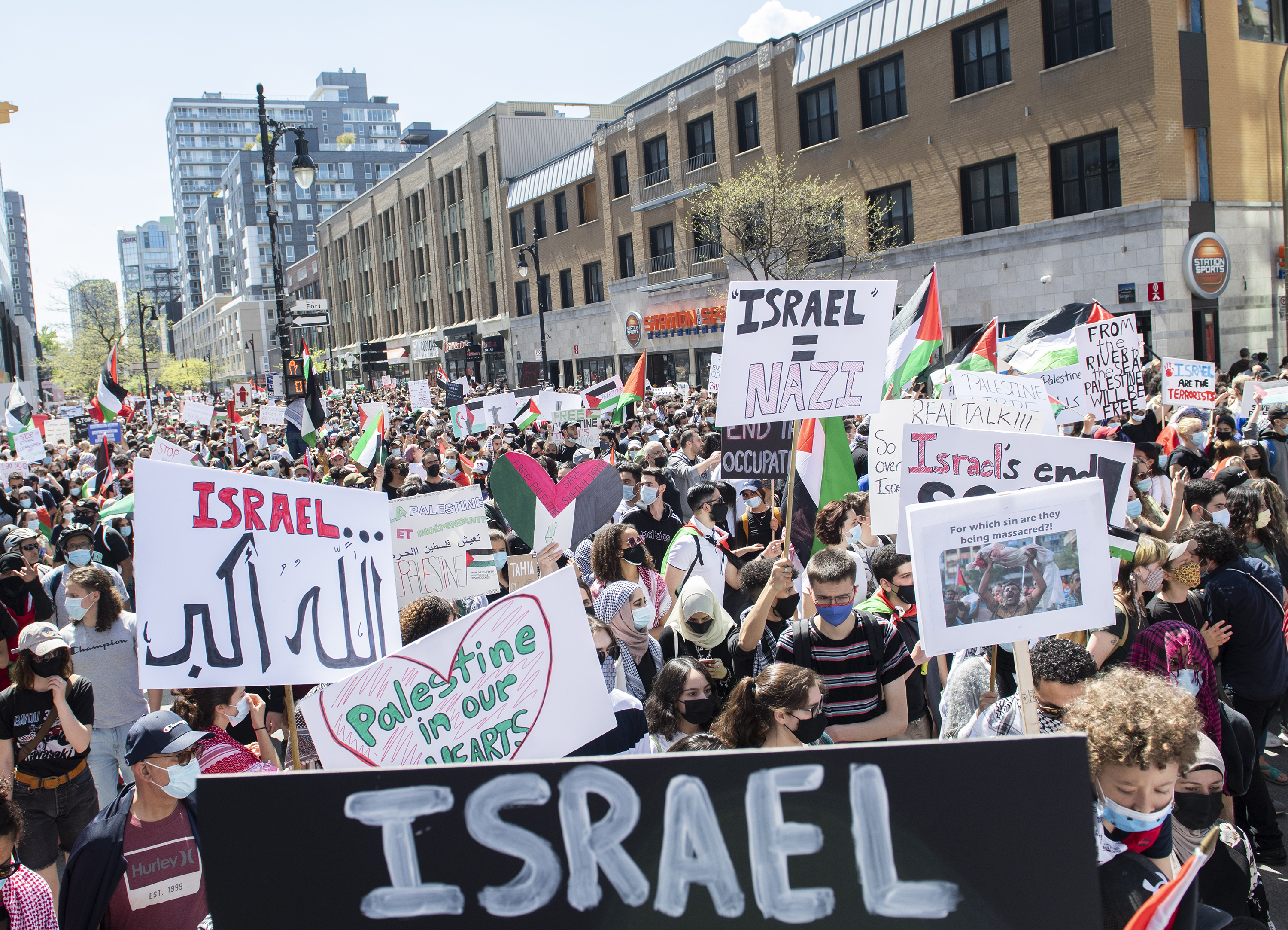 Thousands Of Palestinian Supporters Demonstrate In Montreal Against ...