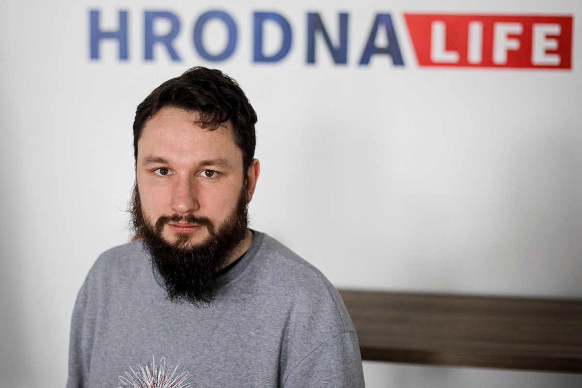 Belarusian journalist, Aliaksei Shotain, editor of Hrodna.life website poses for a photo Grodno, Belarus, May 30, 2021.