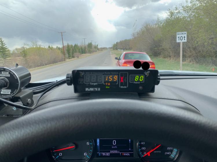 Corman Park police said officers clocked a car going 159 km/h on Grasswood Road on Wednesday, May 12, 2021, nearly double the speed limit.