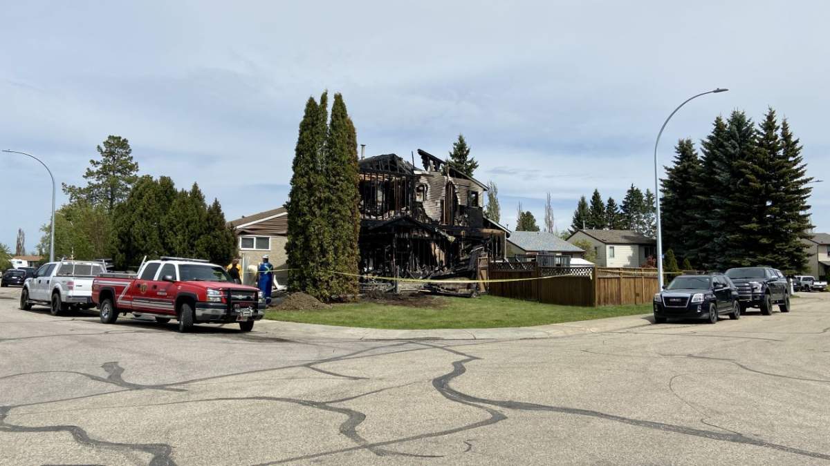 RCMP investigate whether a house fire and shooting in Devon, Alta., are connected, Sunday, May 23, 2021.