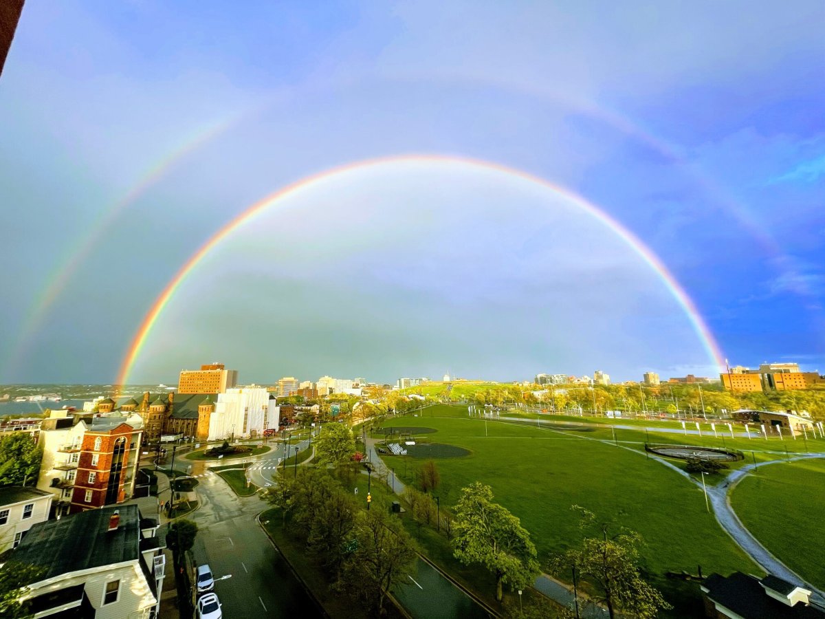 Haligonians were treated to a brief double rainbow Tuesday night.