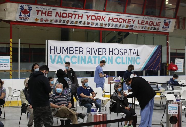 The Downsview Arena vaccination site in Toronto, Ont., opened up on March 31