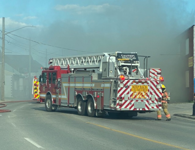 Emergency crews responded to a fire on Hamilton Road at Horton Road Sunday evening.