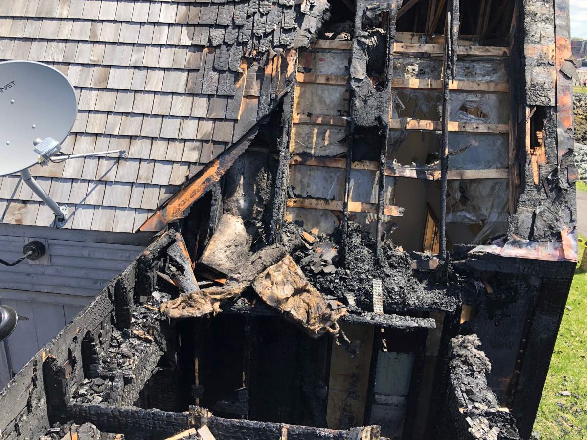 A fire damaged one of two buildings at the interpretation centre at Fort La Tour historical site in Saint John.