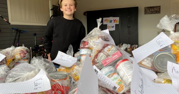 12-year-old boy starts ‘amazing’ online effort to help Calgary Food Bank