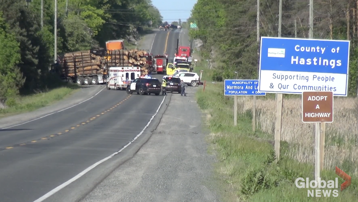 View image in full screen OPP say two people were killed following a collision on Highway 7 near the village of Marmora on May 29, 2021.