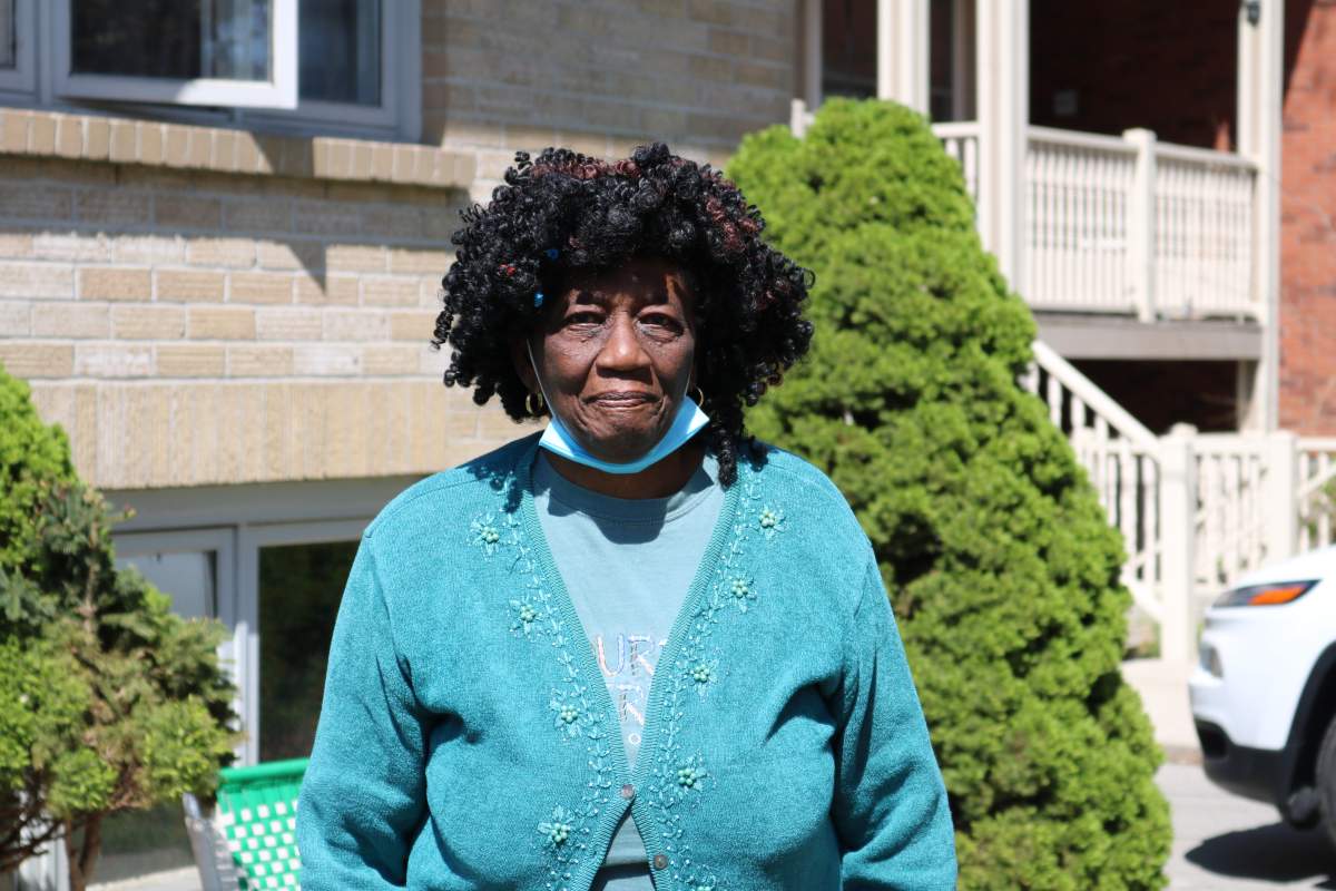 Shirley Roberts, 79 has lived in the same rental unit in a home on Queens Avenue in London Ont. for the last 12 years. May 1, 2021.