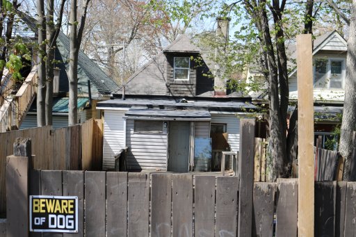 Shirley Roberts backyard on Queens Ave. after volunteers cleaned it up on May 1, 2021