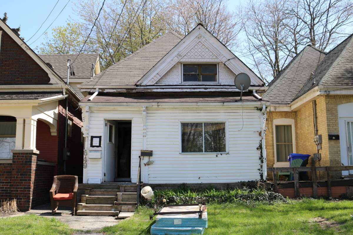 Shirley Roberts rental home on Queens Ave. in London Ont. Old East Village was broken into and water pipes stolen. May 1, 2021