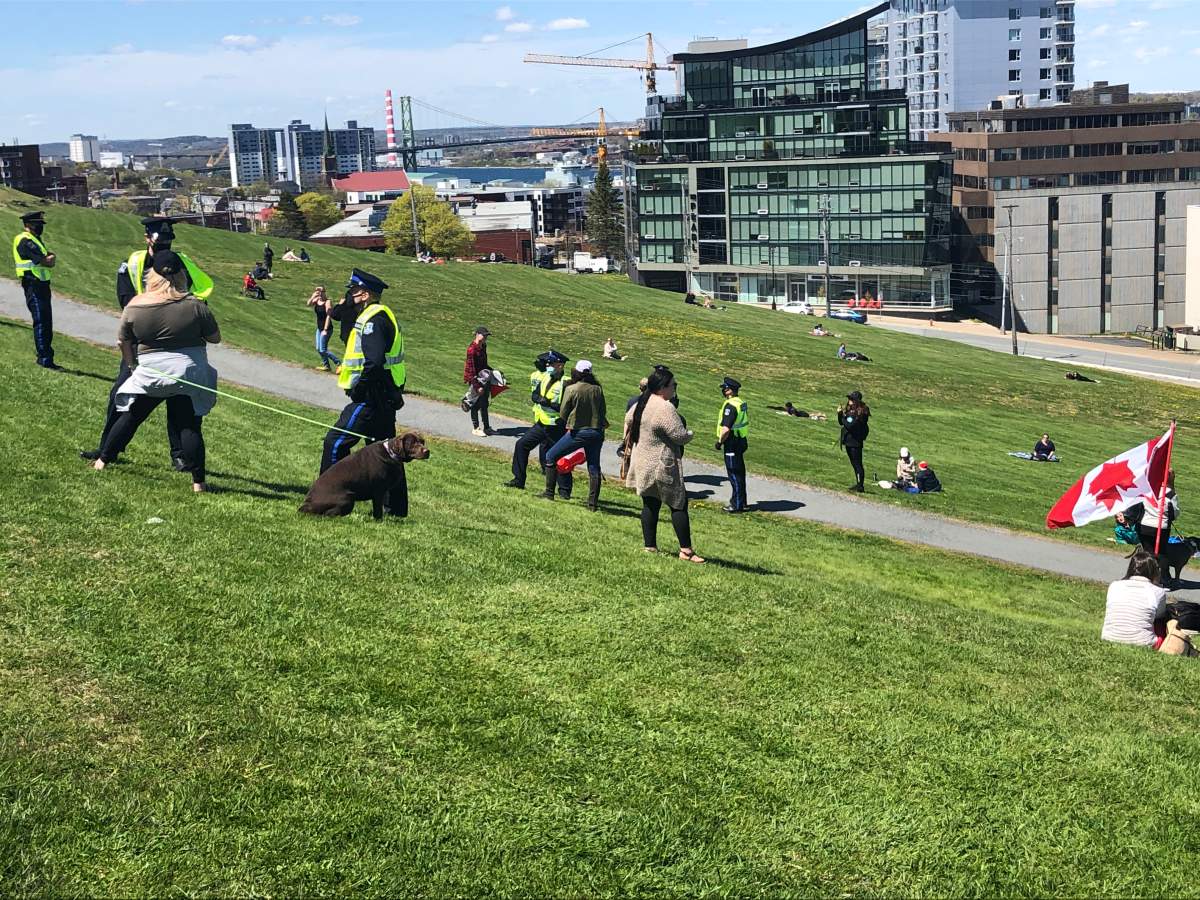 Halifax police arrested a number of people on Citadel Hill during a rally on May 15.
