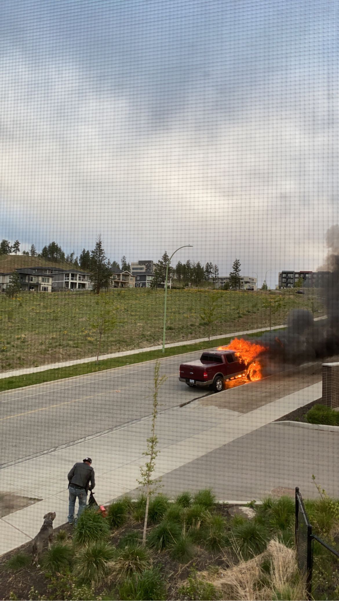 A truck caught fire on Academy Way early Friday morning. 