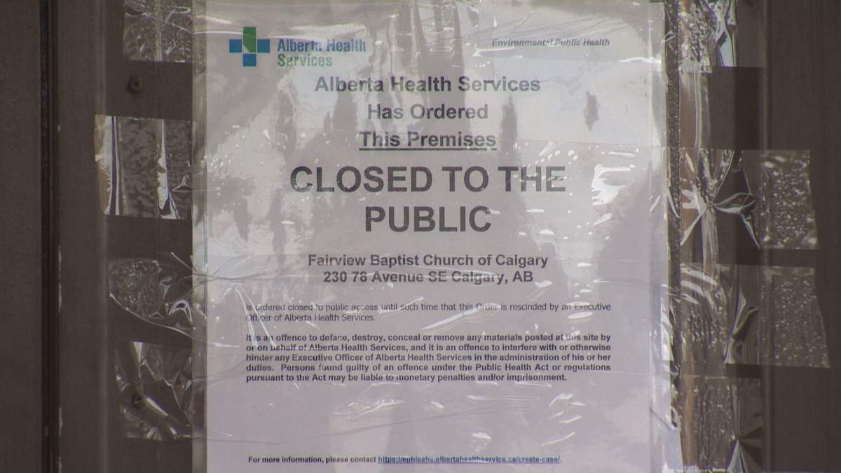 Alberta Health Services has issued a closure order for Fairview Baptist Church in Calgary after it violated COVID-19 rules.