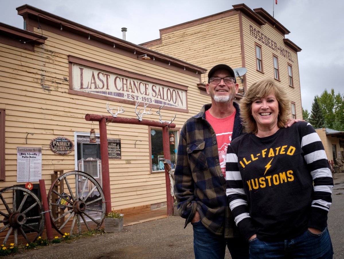 Owner Dave Arsenault and manager Paula Sutherland at the historic and colourful Last Chance Saloon in the ghost town of Wayne near Drumheller, Alta., Thursday, Sept. 19, 2019.THE CANADIAN PRESS/Jeff McIntosh.
