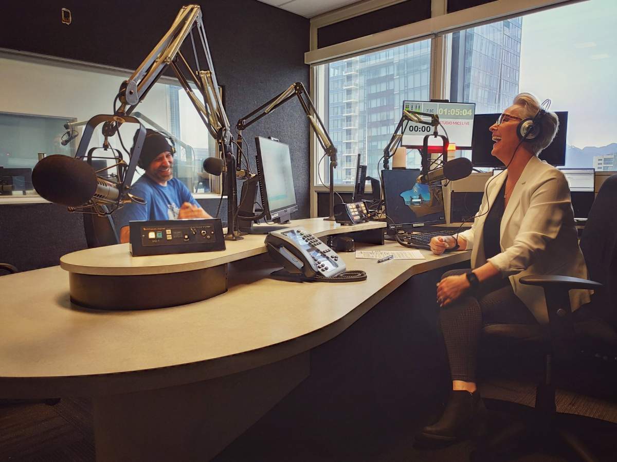 Lynda and Eric on the air at CKNW headquarters. 