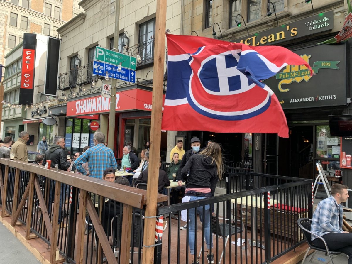 McLeans Pub downtown Montreal ready to welcome Habs fans for game 6 against the Toronto Maple Leafs. Friday May 28, 2021.