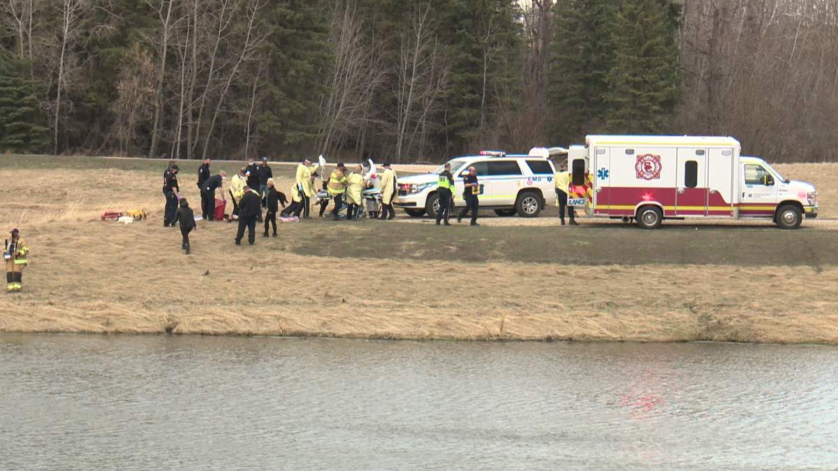 One person taken to hospital Saturday afternoon, after emergency crews responded to a possible drowning in southwest Edmonton.