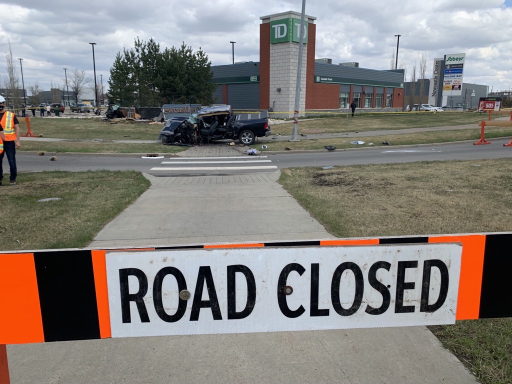 A serious collision at the intersection of 127 Street and 167 Avenue in north Edmonton on Monday, May 10, 2021.